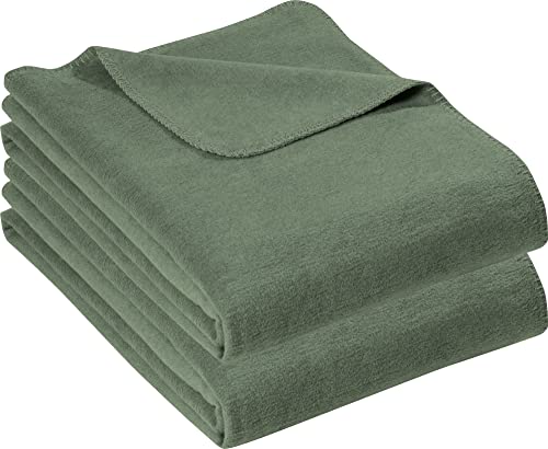 Erwin Müller Wohndecke Brescia 2er-Pack Uni grün Größe 100x150 cm - schmuseweicher Flor, mollig warm und temperaturausgleichend Erwin Müller Wohndecke Brescia 2er-Pack Uni grün Größe 100x150 cm - schmuseweicher Flor, mollig warm und temperaturausgleichend von Erwin Müller