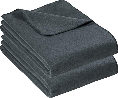 Erwin Müller Wohndecke Brescia 2er-Pack Uni dunkelgrau Größe 150x220 cm - schmuseweicher Flor, mollig warm und temperaturausgleichend Erwin Müller Wohndecke Brescia 2er-Pack Uni dunkelgrau Größe 150x220 cm - schmuseweicher Flor, mollig warm und temperaturausgleichend von Erwin Müller