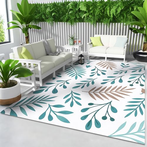 Monstera Teppich für Wohnzimmer, 150 x 200 cm, grün, waschbar, tropisches Blattpflanzenmuster, rutschfest, niedriger Flor, Kunstwolle, Teppich für Eingangsbereich, Schlafzimmer, Küche, Esszimmer von Erwinmu