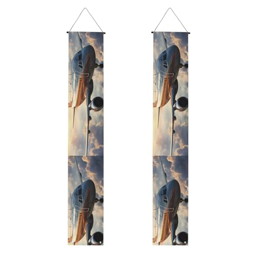 "Airplanes are soaring Print" Willkommensbanner zum Aufhängen, vertikale Flaggen, Party-Veranda-Schild, für Innen- und Außenbereich, 180 x 30 cm von Erwqavc