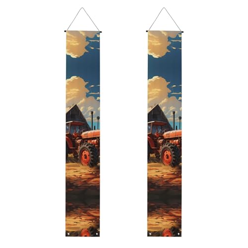 Bauernhof-Traktor-Druck, Willkommensbanner, vertikale Flaggen, Party-Veranda-Schild, für Innen- und Außenbereich, Dekoration, 180 x 30 cm Bauernhof-Traktor-Druck, Willkommensbanner, vertikale Flaggen, Party-Veranda-Schild, für Innen- und Außenbereich, Dekoration, 180 x 30 cm von Erwqavc
