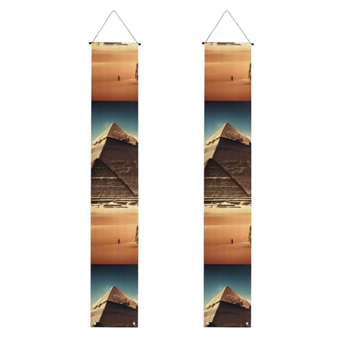 Dreaming of the Pyramids of Khufu Print Welcome Hanging Banner, Vertical Flags Party Veranda Sign for Indoor Outdoor Decor 71 x 12 Zoll von Erwqavc
