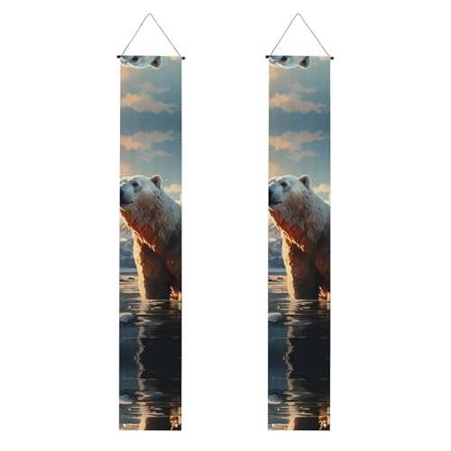 Eisbär im Winter, Willkommensbanner zum Aufhängen, vertikale Flaggen, Party-Veranda-Schild, für Innen- und Außenbereich, 180 x 30 cm Eisbär im Winter, Willkommensbanner zum Aufhängen, vertikale Flaggen, Party-Veranda-Schild, für Innen- und Außenbereich, 180 x 30 cm von Erwqavc