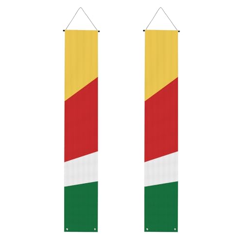 Flagge der Seychellen, Willkommensbanner zum Aufhängen, vertikale Flaggen, Party-Veranda-Schild, für Innen- und Außenbereich, 180 x 30 cm Flagge der Seychellen, Willkommensbanner zum Aufhängen, vertikale Flaggen, Party-Veranda-Schild, für Innen- und Außenbereich, 180 x 30 cm von Erwqavc