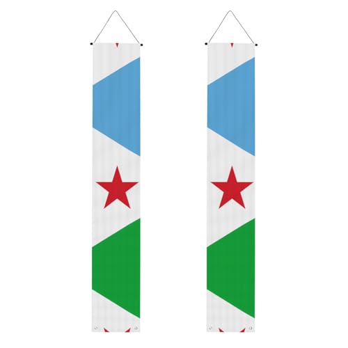Flagge von Dschibuti Druck Willkommensbanner zum Aufhängen, vertikale Flaggen Party Veranda Schild, für Innen- und Außenbereich, 180 x 30 cm Flagge von Dschibuti Druck Willkommensbanner zum Aufhängen, vertikale Flaggen Party Veranda Schild, für Innen- und Außenbereich, 180 x 30 cm von Erwqavc