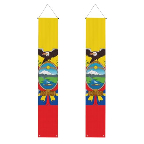 Flagge von Ecuador Print Welcome Hanging Banner, vertikale Flaggen Party Veranda Schild, für Innen- und Außenbereich, Dekoration, 180 x 30 cm von Erwqavc