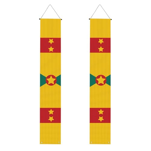 Flagge von Grenada, Willkommensbanner zum Aufhängen, vertikale Flaggen, Party-Veranda-Schild, für Innen- und Außenbereich, 180 x 30 cm Flagge von Grenada, Willkommensbanner zum Aufhängen, vertikale Flaggen, Party-Veranda-Schild, für Innen- und Außenbereich, 180 x 30 cm von Erwqavc