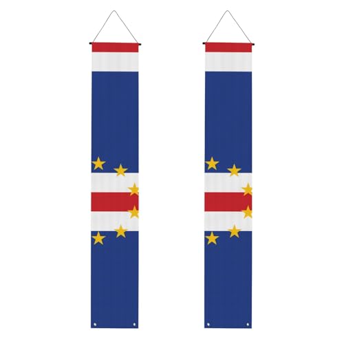 Flagge von Kap Verde Print Willkommen Hängendes Banner, vertikale Flaggen Party Veranda Schild, für Innen- und Außenbereich, Dekoration, 180 x 30 cm Flagge von Kap Verde Print Willkommen Hängendes Banner, vertikale Flaggen Party Veranda Schild, für Innen- und Außenbereich, Dekoration, 180 x 30 cm von Erwqavc