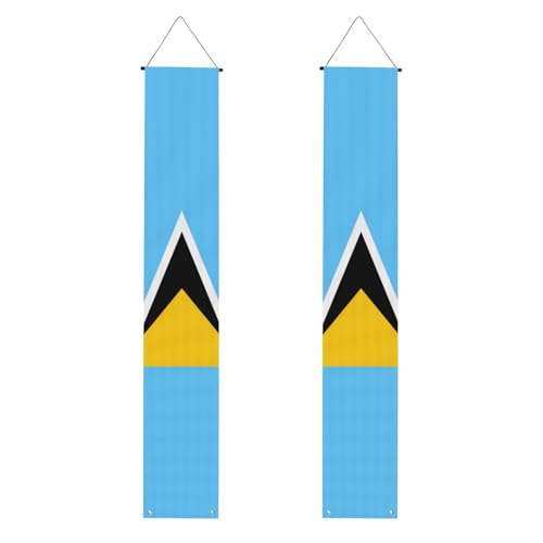 Flagge von St. Lucia Druck Willkommen Hängebanner, vertikale Flaggen Party Veranda Schild, für Innen- und Außenbereich, 180 x 30 cm Flagge von St. Lucia Druck Willkommen Hängebanner, vertikale Flaggen Party Veranda Schild, für Innen- und Außenbereich, 180 x 30 cm von Erwqavc