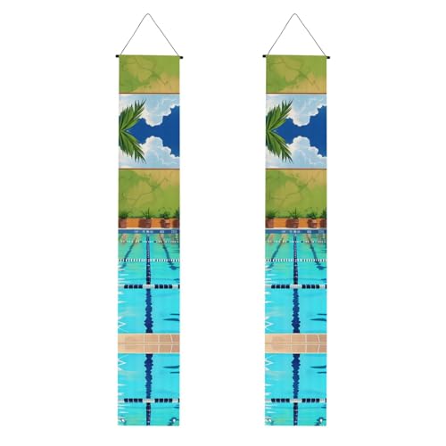 Flamingo- und Schwimmbad-Druck, Willkommensbanner, vertikale Flaggen, Party-Veranda-Schild, für Innen- und Außenbereich, 180 x 30 cm Flamingo- und Schwimmbad-Druck, Willkommensbanner, vertikale Flaggen, Party-Veranda-Schild, für Innen- und Außenbereich, 180 x 30 cm von Erwqavc