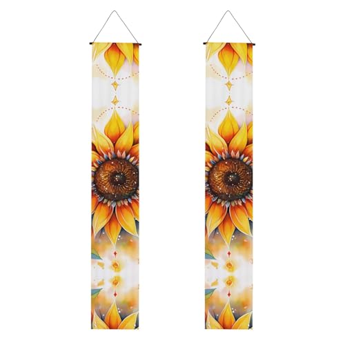 Gelbe Sonnenblume in Öldruck Willkommensbanner zum Aufhängen, vertikale Flaggen, Party-Veranda-Schild, für Innen- und Außenbereich, 180 x 30 cm Gelbe Sonnenblume in Öldruck Willkommensbanner zum Aufhängen, vertikale Flaggen, Party-Veranda-Schild, für Innen- und Außenbereich, 180 x 30 cm von Erwqavc