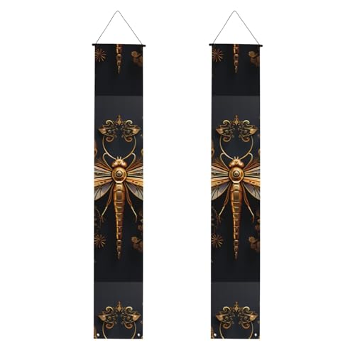 Goldener exquisiter Libellen-Druck, Willkommensbanner zum Aufhängen, vertikale Flaggen, Party-Veranda-Schild, für Innen- und Außenbereich, 180 x 30 cm Goldener exquisiter Libellen-Druck, Willkommensbanner zum Aufhängen, vertikale Flaggen, Party-Veranda-Schild, für Innen- und Außenbereich, 180 x 30 cm von Erwqavc