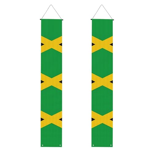 Jamaika-Flaggen-Druck, Willkommensbanner, vertikale Flaggen, Party-Veranda-Schild, für Innen- und Außenbereich, 180 x 30 cm Jamaika-Flaggen-Druck, Willkommensbanner, vertikale Flaggen, Party-Veranda-Schild, für Innen- und Außenbereich, 180 x 30 cm von Erwqavc