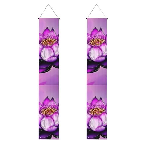 Lila Lotusdruck Willkommensbanner zum Aufhängen, vertikale Flaggen, Party-Veranda-Schild, für Innen- und Außenbereich, 180 x 30 cm Lila Lotusdruck Willkommensbanner zum Aufhängen, vertikale Flaggen, Party-Veranda-Schild, für Innen- und Außenbereich, 180 x 30 cm von Erwqavc