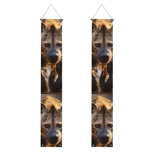 Lone Hyena Print Welcome Hanging Banner, Vertical Flags Party Veranda Sign for Indoor Outdoor Decor, 71 x 12 Zoll von Erwqavc
