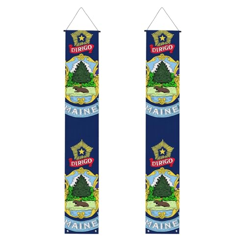 Maine State Flag Print Welcome Hanging Banner, Vertical Flags Party Veranda Schild, für Innen- und Außenbereich, Dekoration, 180 x 30 cm Maine State Flag Print Welcome Hanging Banner, Vertical Flags Party Veranda Schild, für Innen- und Außenbereich, Dekoration, 180 x 30 cm von Erwqavc