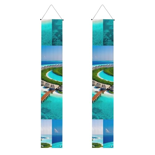 Malediven Landschaftsdruck Willkommensbanner zum Aufhängen, vertikale Flaggen, Party-Veranda-Schild, für Innen- und Außenbereich, 180 x 30 cm Malediven Landschaftsdruck Willkommensbanner zum Aufhängen, vertikale Flaggen, Party-Veranda-Schild, für Innen- und Außenbereich, 180 x 30 cm von Erwqavc