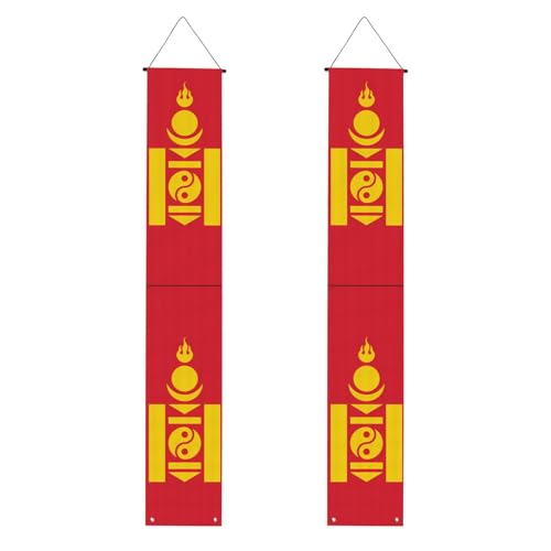 Mongolische Flagge, Aufdruck, Willkommensbanner, vertikale Flaggen, Party-Veranda-Schild, für Innen- und Außenbereich, 180 x 30 cm Mongolische Flagge, Aufdruck, Willkommensbanner, vertikale Flaggen, Party-Veranda-Schild, für Innen- und Außenbereich, 180 x 30 cm von Erwqavc