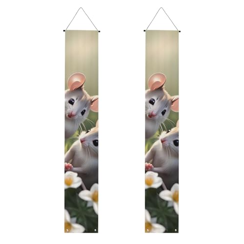 Mouse in Love Print Welcome Hanging Banner, Vertical Flags Party Veranda Sign, for Indoor Outdoor Decor, 71 x 12 In Mouse in Love Print Welcome Hanging Banner, Vertical Flags Party Veranda Sign, for Indoor Outdoor Decor, 71 x 12 In von Erwqavc