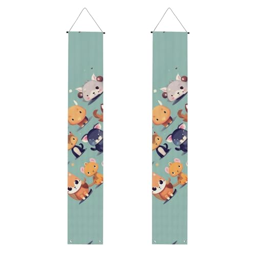 Niedliche kleine Tiere, Willkommensbanner zum Aufhängen, vertikale Flaggen, Party-Veranda-Schild, für Innen- und Außenbereich, 180 x 30 cm Niedliche kleine Tiere, Willkommensbanner zum Aufhängen, vertikale Flaggen, Party-Veranda-Schild, für Innen- und Außenbereich, 180 x 30 cm von Erwqavc