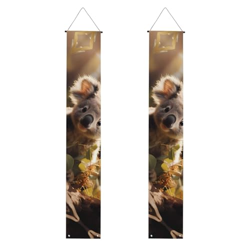 Niedliches Koala-Pflanzen-Druck, Willkommensbanner zum Aufhängen, vertikale Flaggen, Party-Veranda-Schild, für Innen- und Außenbereich, 180 x 30 cm Niedliches Koala-Pflanzen-Druck, Willkommensbanner zum Aufhängen, vertikale Flaggen, Party-Veranda-Schild, für Innen- und Außenbereich, 180 x 30 cm von Erwqavc