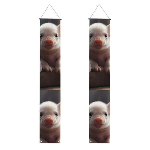 Niedliches junges Schweine-Druck, Willkommensbanner zum Aufhängen, vertikale Flaggen, Party-Veranda-Schild, für Innen- und Außenbereich, 180 x 30 cm Niedliches junges Schweine-Druck, Willkommensbanner zum Aufhängen, vertikale Flaggen, Party-Veranda-Schild, für Innen- und Außenbereich, 180 x 30 cm von Erwqavc
