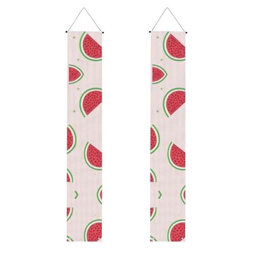 Rosa Wassermelonen-Druck, Willkommensbanner zum Aufhängen, vertikale Flaggen, Party-Veranda-Schild, für Innen- und Außenbereich, 180 x 30 cm Rosa Wassermelonen-Druck, Willkommensbanner zum Aufhängen, vertikale Flaggen, Party-Veranda-Schild, für Innen- und Außenbereich, 180 x 30 cm von Erwqavc