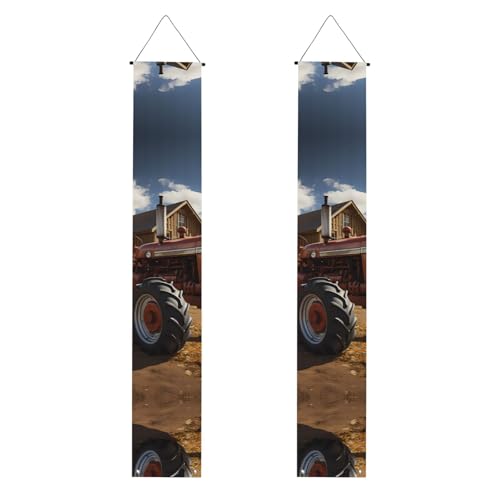 Roter Traktor-Druck, Willkommensbanner, vertikale Flaggen, Party-Veranda-Schild, für Innen- und Außenbereich, Dekoration, 180 x 30 cm Roter Traktor-Druck, Willkommensbanner, vertikale Flaggen, Party-Veranda-Schild, für Innen- und Außenbereich, Dekoration, 180 x 30 cm von Erwqavc