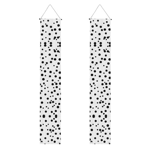 Schwarz-weißes gepunktetes Willkommensbanner zum Aufhängen, vertikale Flaggen, Party-Veranda-Schild, für Innen- und Außenbereich, 180 x 30 cm Schwarz-weißes gepunktetes Willkommensbanner zum Aufhängen, vertikale Flaggen, Party-Veranda-Schild, für Innen- und Außenbereich, 180 x 30 cm von Erwqavc