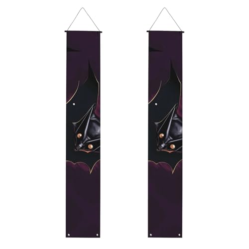 Schwarzes Geister-Fledermaus-Druck, Willkommensbanner, vertikale Flaggen, Party-Veranda-Schild, für Innen- und Außenbereich, 180 x 30 cm Schwarzes Geister-Fledermaus-Druck, Willkommensbanner, vertikale Flaggen, Party-Veranda-Schild, für Innen- und Außenbereich, 180 x 30 cm von Erwqavc