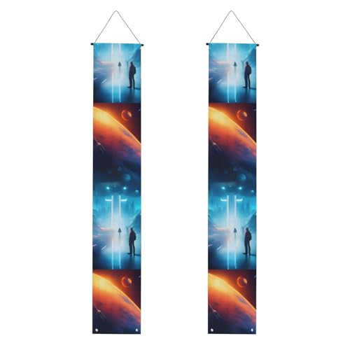 Science Fiction Future Print Willkommensbanner zum Aufhängen, vertikale Flaggen, Party-Veranda-Schild, für Innen- und Außenbereich, 180 x 30 cm Science Fiction Future Print Willkommensbanner zum Aufhängen, vertikale Flaggen, Party-Veranda-Schild, für Innen- und Außenbereich, 180 x 30 cm von Erwqavc