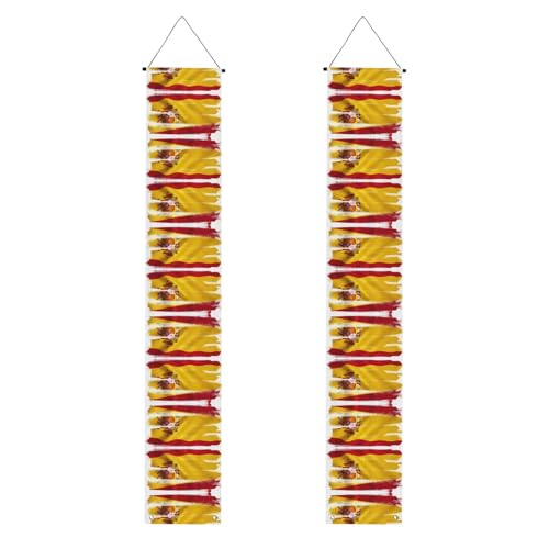 Spanien-Flaggen-Druck, Willkommensbanner, vertikale Flaggen, Party-Veranda-Schild, für Innen- und Außenbereich, Dekoration, 180 x 30 cm von Erwqavc