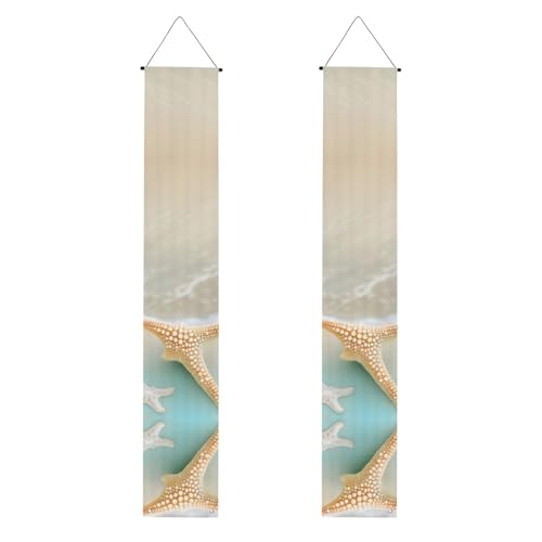 Strand-Seestern-Druck, Willkommensbanner zum Aufhängen, vertikale Flaggen, Party-Veranda-Schild, für Innen- und Außenbereich, 180 x 30 cm Strand-Seestern-Druck, Willkommensbanner zum Aufhängen, vertikale Flaggen, Party-Veranda-Schild, für Innen- und Außenbereich, 180 x 30 cm von Erwqavc
