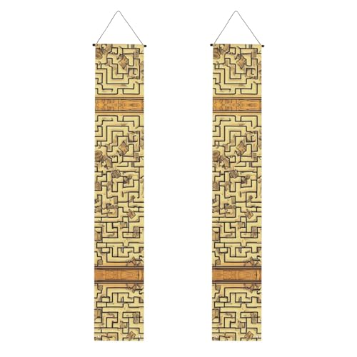 Treasure Labyrinth-Druck, Willkommensbanner, vertikale Flaggen, Party-Veranda-Schild, für Innen- und Außenbereich, Dekoration, 180 x 30 cm von Erwqavc
