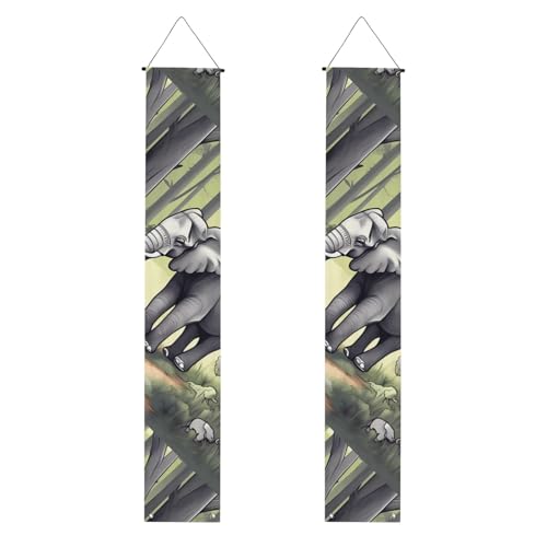 Wandernder Elefanten-Druck, Willkommensbanner, vertikale Flaggen, Party-Veranda-Schild, für Innen- und Außenbereich, 180 x 30 cm Wandernder Elefanten-Druck, Willkommensbanner, vertikale Flaggen, Party-Veranda-Schild, für Innen- und Außenbereich, 180 x 30 cm von Erwqavc