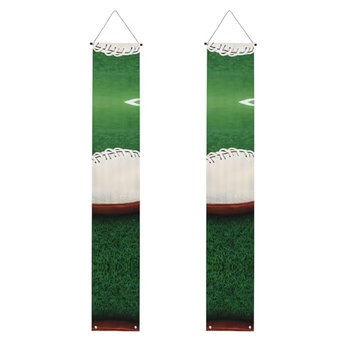 Weißer Rugby-Ball-Druck, Willkommensbanner, vertikale Flaggen, Party-Veranda-Schild, für Innen- und Außenbereich, Dekoration, 180 x 30 cm von Erwqavc