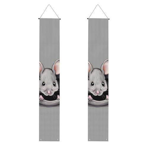 Willkommensbanner mit grauem Rattenaufdruck, vertikale Flaggen, Party-Veranda-Schild, für Innen- und Außenbereich, 180 x 30 cm Willkommensbanner mit grauem Rattenaufdruck, vertikale Flaggen, Party-Veranda-Schild, für Innen- und Außenbereich, 180 x 30 cm von Erwqavc