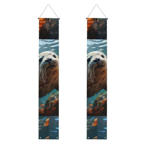 Willkommensbanner zum Aufhängen, vertikale Flaggen, Party-Veranda-Schild, für Innen- und Außenbereich, 180 x 30 cm von Erwqavc