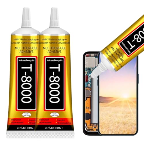 T8000 Handy Display Kleber, T8000, 2 Stück Handy Display Kleber Smartphone- 100ml, Bastelkleber Rhinestone Kunststoff Glue, Für Bildschirmreparatur, Keramik, Metall, Stoff, Holz von Eryndis