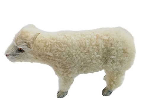 Erzählfiguren Kolb - Kunsthandwerk Stehendes Schaf hell aus Echtfell zu 20/30-cm Figuren von Erzählfiguren Kolb - Kunsthandwerk