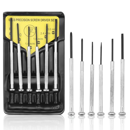 Erzekrim Mini Feinmechaniker Schraubendreher Set 6 in 1 mini schraubenzieher set Brillen-Reparatur-Schraubendreher Uhrmacherwerkzeug Set für Uhren Brillen Computer Switch Reparatur von Erzekrim