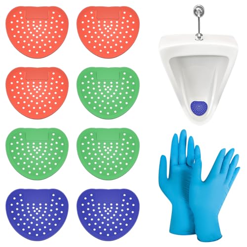 Urinalsieb mit Duft Urinaleinlage 9 Stücke Urinalsieb Spritzschutzmatte Passend Pissoirsieb mit 5 Paar Nitril-Handschuhe für Toiletten in Alle Gewerblichen Orte und Wohnungen von Erzekrim