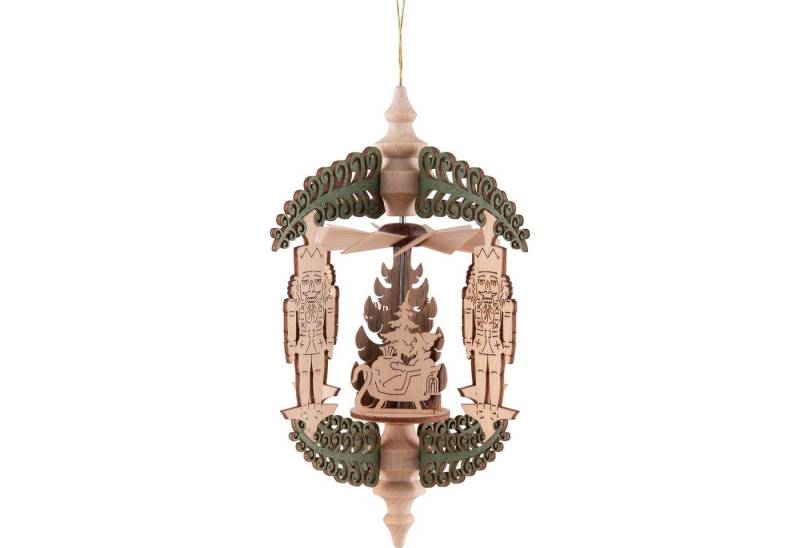 Erzgebirge-Palast Dekohänger Christbaumschmuck Rollbaum Weihnachtsmann und Hirsch (14cm) von Kreißl von Erzgebirge-Palast