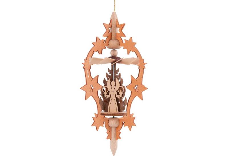 Erzgebirge-Palast Dekohänger Christbaumschmuck Stern - Bergmann, Engel und Reiterlein (15,5cm) von von Erzgebirge-Palast