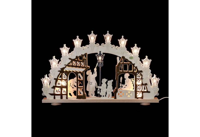 Erzgebirge-Palast Schwibbogen 3D-Schwibbogen Lampenmann (66x43x6cm) von Saico Seiffen von Erzgebirge-Palast
