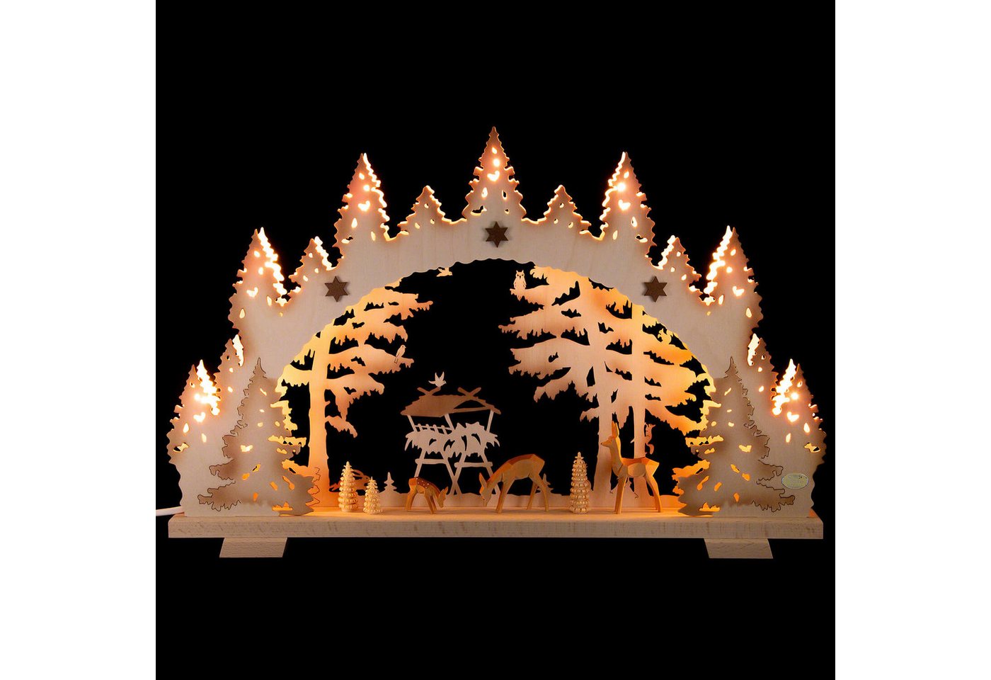 Erzgebirge-Palast Schwibbogen Schwibbogen Wildtierfütterung (52x36cm) von Saico Seiffen von Erzgebirge-Palast