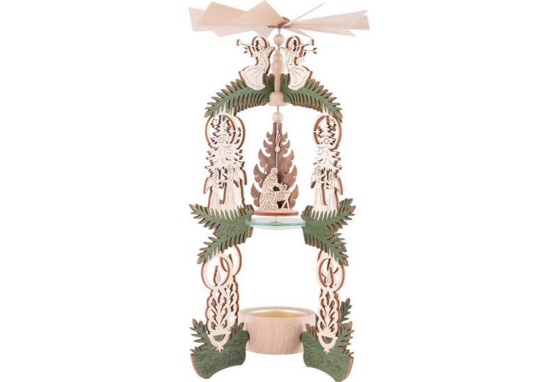 Erzgebirge-Palast Weihnachtspyramide 1-stöckige Pyramide Christi Geburt (26cm) von Kreißl von Erzgebirge-Palast