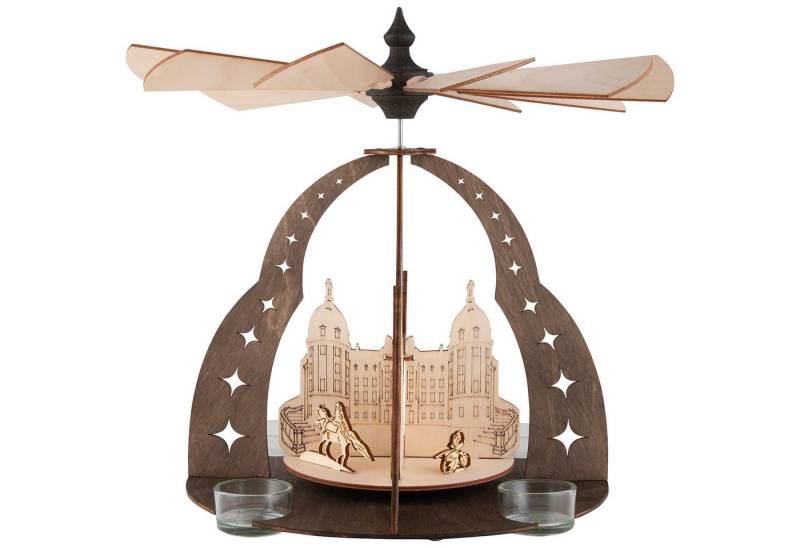 Erzgebirge-Palast Weihnachtspyramide 1-stöckige Pyramide "Drei Haselnüsse für Aschenbrödel" (30cm) von Saic von Erzgebirge-Palast