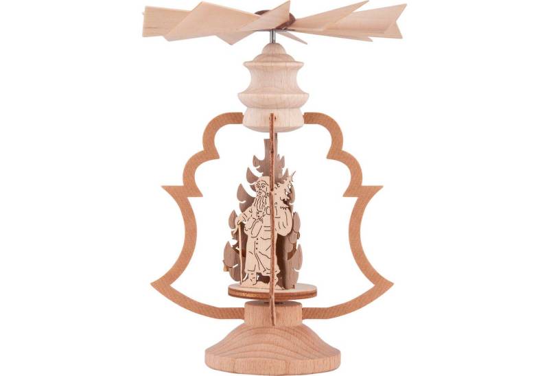Erzgebirge-Palast Weihnachtspyramide 1-stöckiges Wärmespiel Weihnachtsmann (13,5cm) von Kreißl von Erzgebirge-Palast