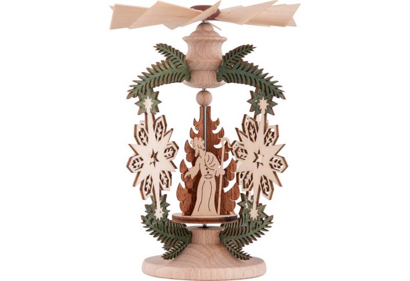 Erzgebirge-Palast Weihnachtspyramide 1-stöckiges Wärmespiel Zweig Kristall - Christi Geburt (13cm) von Krei von Erzgebirge-Palast